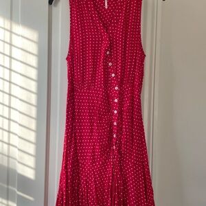 Free People Red Polka Dot Mini Dress